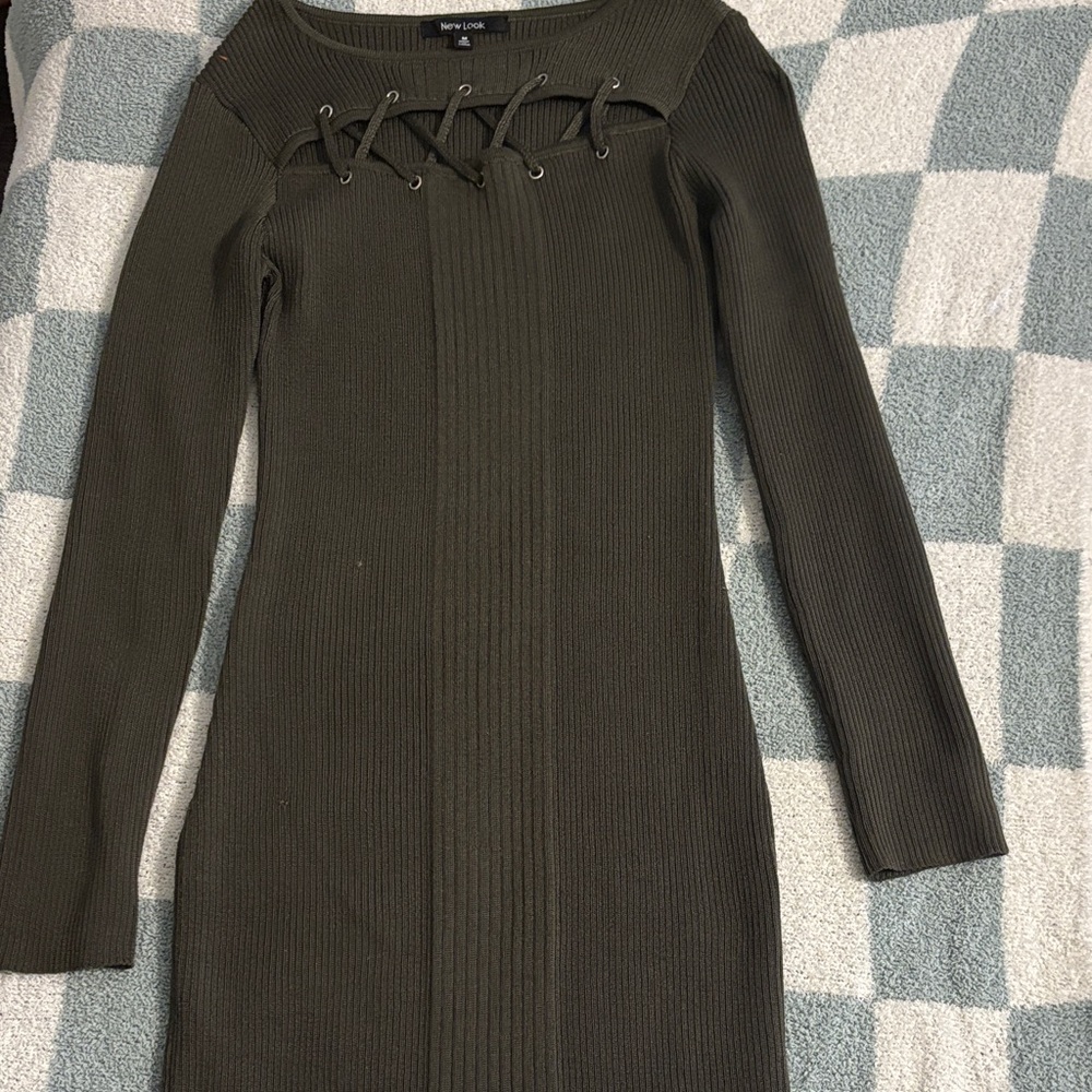 New Look Olive  Long Sleeve Dress